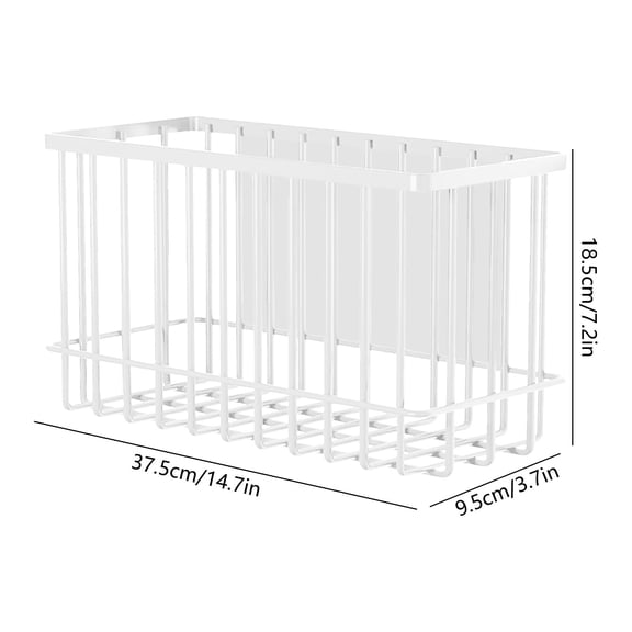 Hanging Wire Storage Basket , Wall Mounted Organizer Bin for Bathroom , Kitchen , Pantry , Laundry Room , Rustproof Metal Grid Basket for Toiletries , Towels , Spices , Cosmetics , Multi-Purpose