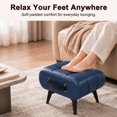 thumbnail image 4 of SOULART Leather Storage Stool with Metal Legs & Handles, Modern Square Footrest Ottoman with Hidden Storage for Living Room, Blue, 4 of 10
