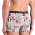 thumbnail image 4 of Men's Boxer Briefs, Red White Flowers Paisley Soft Comfy Mens Underwear Boxer Briefs Breathable With Widen Waist, 4 of 7