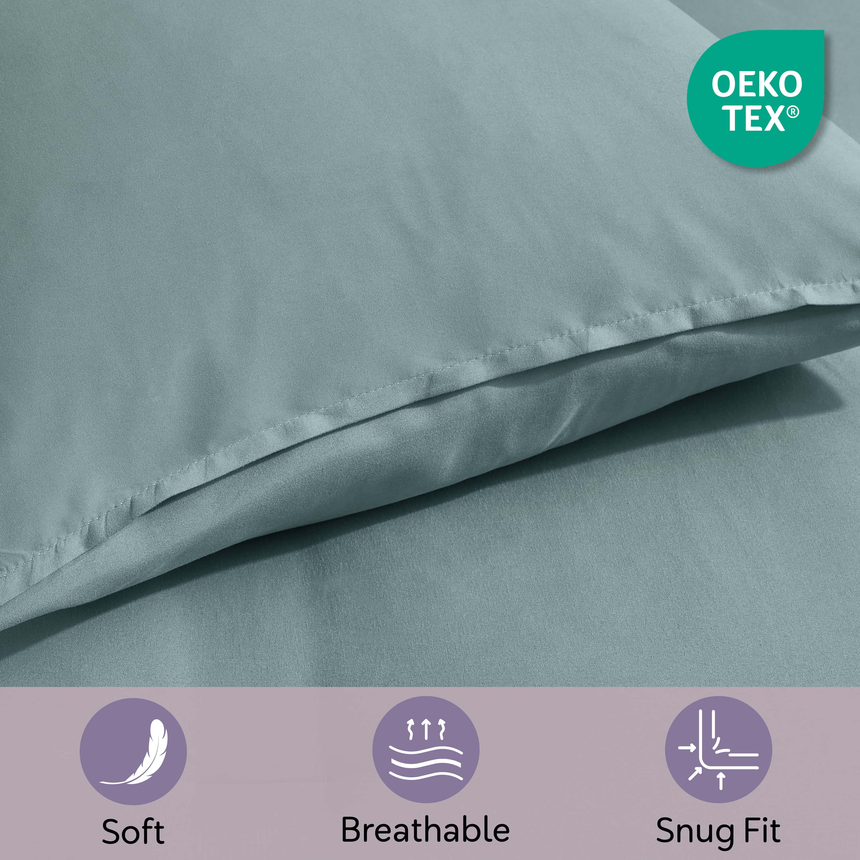 LammaLoe Twin Comforter Sets, 5 Piece Bed in a Bag, Ultra Soft Bedding Comforter Set with Sheets, All Season Bed Set, Mineral Blue