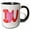 Black/White, variant on 3drose, Red and Pink Heart I Love U Illustration, 11oz Two-tone Red Mug