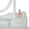 thumbnail image 2 of ViscoLogic Table de Toilette Miroir en Bois Perlé (Blanc), 2 of 5