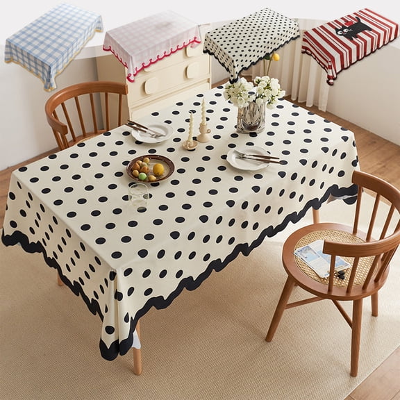 Bowayaoa Farmhouse Tablecloth 47 × 32 in, Wrinkle Resistant Waterproof Table Cover, Washable Dustproof Rustic Table Cloth for Indoor Outdoor Dining, Picnic, Kitchen, Restaurant & Party