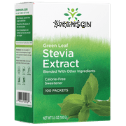 Swanson Green Leaf Stevia Extract 100 Packets