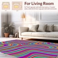 thumbnail image 2 of ODIKA 6'x9' Machine Washable Non-Slip Area Rug, Vivid Abstract Ripple Design with Multi Colored Flowing High Traffic Rug, Red, 395749, 2 of 7
