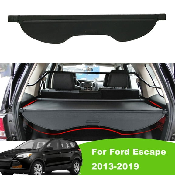 Fit Ford Escape 2013-2019 Retractable Cargo Cover For 2013 2014 2015 2016 2017 2018 2019 Ford Escape SUV Accessory Rear Trunk Privacy Shade, Black