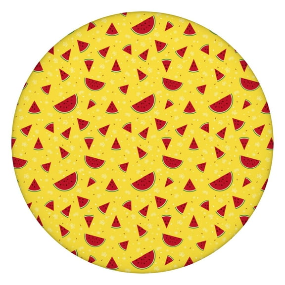 Tropical Peach Pattern Tablecloth Pink Juicy Fruit Print Cute Cartoon Style for Modern Aesthetic Dining