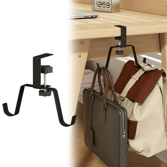 Mount Bag Holder Hook Clamp On Backpack Hanger Portable Desk Mount Headphones Holder Reduce Desk Clutter For Table Desk Under Counter Picture Hooks Cubicle Hooks Shelves for Towels in Closet Drywall