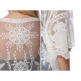 thumbnail image 6 of Womens Half Sleeve Lace Flower Embroidered Cover up Kimono Cardigan, Ivory, Onesize, 6 of 7