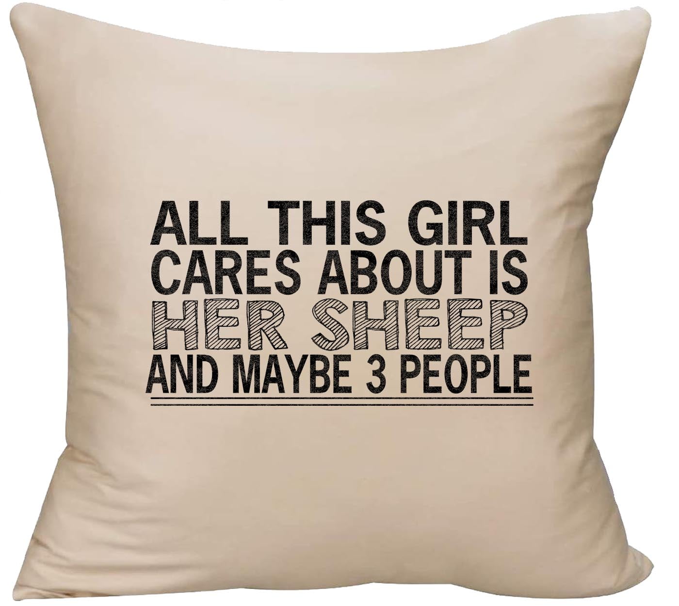 This Girl Cares About Is Her Sheep Sheep Lover Funny Gift Throw Pillow Multicolor 18x18