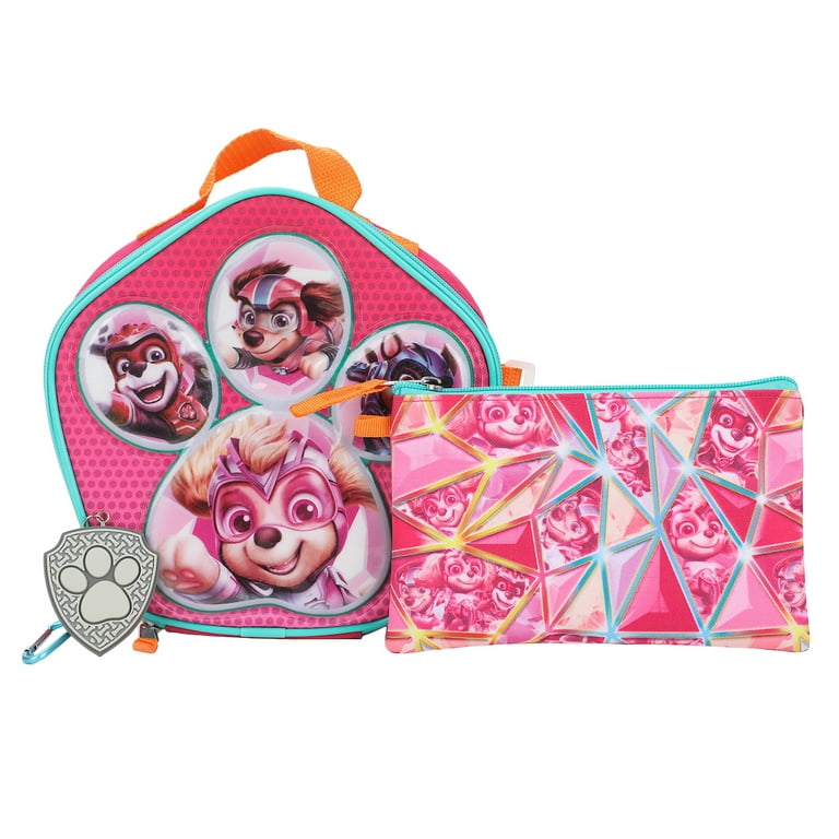 Paw Patrol Girls Backpack Skye Lunch bag, Pencil Case & Bottle 4 Piece Set
