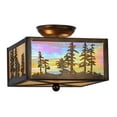 thumbnail image 5 of Meyda Tiffany 22864 Tall Pines 2 Light 14" Wide Semi-Flush Square Ceiling Fixture - Copper, 5 of 6