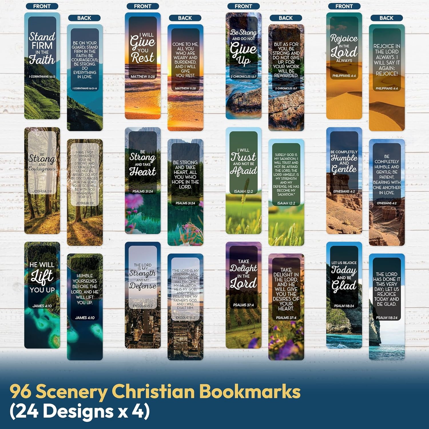 96 Pack Christian Bookmarks with Inspirational Bible Verses, Unique, Vibrant Bible Bookmark, Bulk Christian Gifts for Church Groups, Bible Study, Classroom