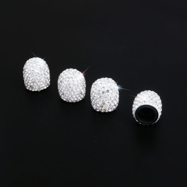 Amdohai Car Tire Valve Caps 4 Pack Diamond Valve Stem Caps Crystal Rhinestone Valve Core Cap New Creative Valve Cap