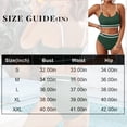 thumbnail image 3 of Women's High Waisted Bikini Sets Sporty Two Piece Swimsuits Color Block Cheeky High Cut Bathing Suits Dark Green XL, 3 of 4