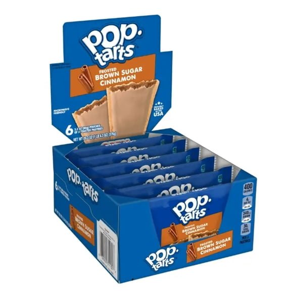 Pop-Tarts Toaster Pastries, Breakfast Foods, Kids Snacks, Frosted Brown Sugar Cinnamon (12 Pop-Tarts)