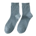thumbnail image 7 of Tnobhg 1 Pair Men Socks Mid-tube No Odor Solid Color High Elasticity Anti-slip Breathable Soft Warm Sweat-absorption Anti-shrink Sports Cotton Socks, 7 of 7