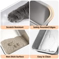 thumbnail image 6 of Stainless Steel Cat Litter Box With Lid  2 Pack Xl Metal Mat & Scoop Odor-free/anti-leakage Non-stick High-sided For Multiple Big Cats(xl/grey), 6 of 7