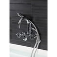 thumbnail image 2 of Kingston Brass AE8151CG Fuller 7-Inch Adjustable Wall Mount Clawfoot Tub Faucet, Polished Chrome, 2 of 7