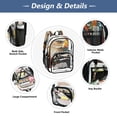 thumbnail image 6 of Iauyy Clear Backpack Heavy Duty PVC Transparent Backpack for College Workplace, Vivid Bird Pattern, 6 of 8