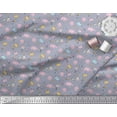 thumbnail image 3 of Soimoi Polyester Crepe Fabric Cloud,Star & Cute Elephant Kids Print Fabric by The Yard 42 Inch Wide, 3 of 3