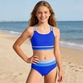 thumbnail image 2 of LRen Girls Bathing Suits Size 7-8 2 Piece Ruffle Bikini Swimwear for Kids Girls Cute Funny Summer Rash Guard Swimsuits Girls Beach Swimwear Tankini Beach Swimwear Set, 2 of 4