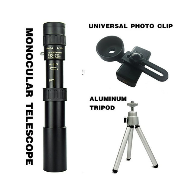 HD Monocular 10-300X40 Zoom Powerful Monocular Long Range Professional Telescope Night Vision Hunting Tourism ,Easy Adjustment