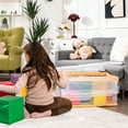 thumbnail image 4 of Gymax 45L Collapsible Storage Bins Folding Plastic Stackable Utility Crates 4 Pack, 4 of 10