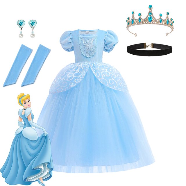 Vestido de princesa de Disney para niña, disfraz de Cenicienta, Bella, Blancanieves, Aurora, Rapunzel, Isabela, cumpleaños, boda, baile de graduación Fivean unisex