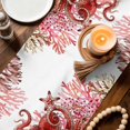 thumbnail image 3 of Ocean Red Octopus Table Runner 48 Inches, Coastal Coral Beach Nautical Starfish Bed Runner Dresser Scarves Tabletop for Indoor Outdoor Parties/Ceremony/Banquet, 13" x 48", 3 of 9
