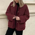 thumbnail image 5 of Dpytoraw Women's Cozy Winter Jacket Casual Long Sleeve Buttoned Coat, 5 of 5