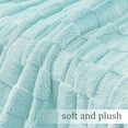 thumbnail image 3 of Exclusivo Mezcla Fleece Throw Blanket for Couch, Super Soft Warm Lightweight Checkered Pattern Blanket for All Seasons, Light Blue, 50"x60", 3 of 7