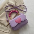 thumbnail image 5 of Bolso bandolera de piel sintética para citas y desplazamientos diarios de chicas morado, 5 of 5