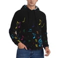 thumbnail image 2 of Rateoe Color Musical Notes Pattern Mens Hoodie, Pullover Hooded Sweatshirt, Kangaroo Pocket Hoodie Ideal for Daily Wear, Travel and Home-3X-Large, 2 of 7