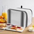 thumbnail image 2 of Toaster Cover 2 Slice, Black White Stripe, Dustproof Bakeware Oven Protector with Top Hook, Abstract Geometric Waterproof Small Kitchen Appliance Toasters Dust Cover, 12"x7.5"x8", 2 of 9