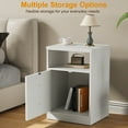 thumbnail image 6 of Cozy Home white Nightstand with Storage Shelf & Door, Faux Drawer Design End Table, Compact Side Table for Bedrooms, Dorm Rooms & Small Spaces, Set of 1, 6 of 10