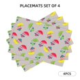 thumbnail image 2 of Placemats Set Of 4 / 6, Owls With Umbrella Placemats For Dining Table Indoor/Outdoors Heat Resistant Washable Placemats 18" X 12", 2 of 8