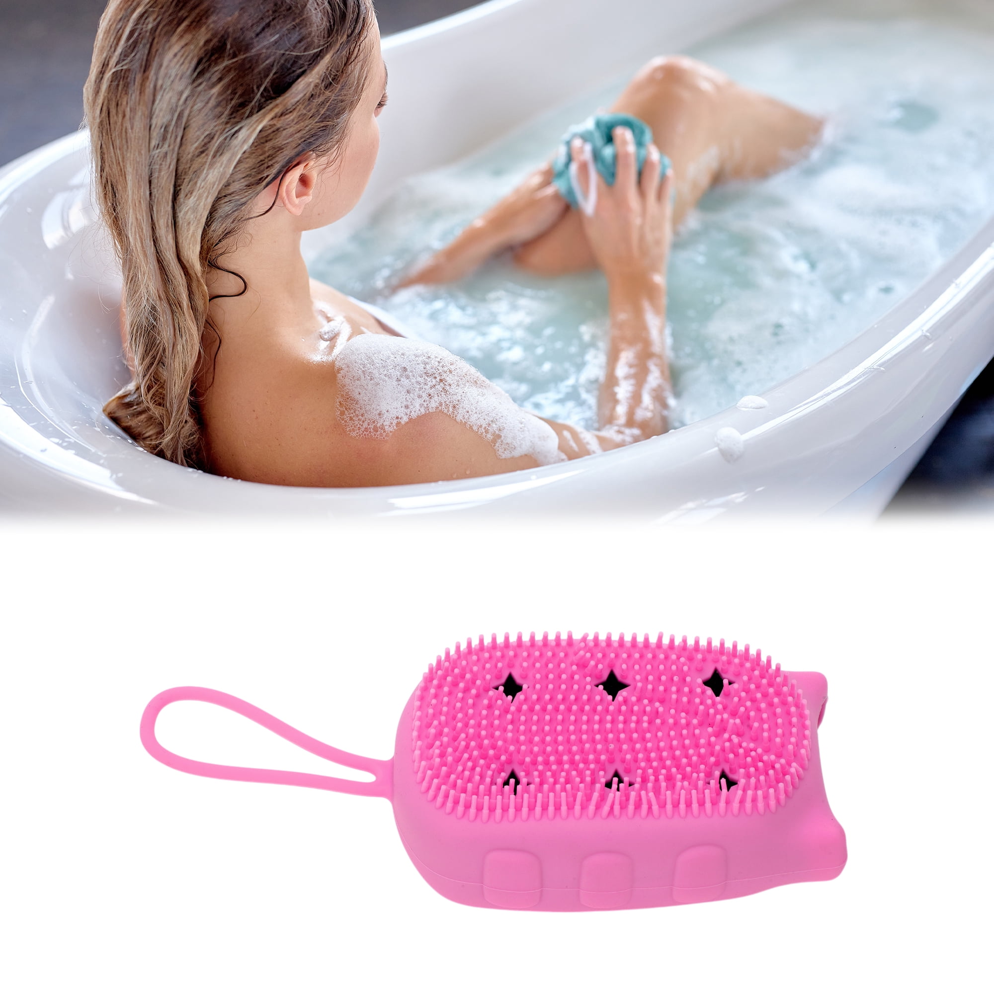 Unique Bargains Cartoon Owl Bath Brush 1 Pc Rose Red