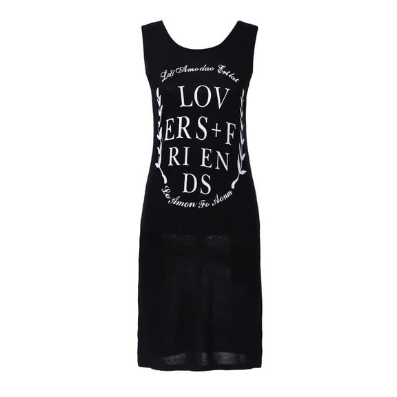 Richie House Women's Medium Black Knit Sundress Uni for S RHW2146