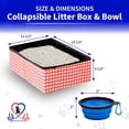 thumbnail image 6 of Pet Fit For Life - Vibrant Collapsible Travel Cat Litter Box - Portable, Foldable, Compact Design with Bonus Water Bowl - Ideal for Car & Camping - Reusable, Cats Safe - Coral, (16"x12"x5"), 6 of 7
