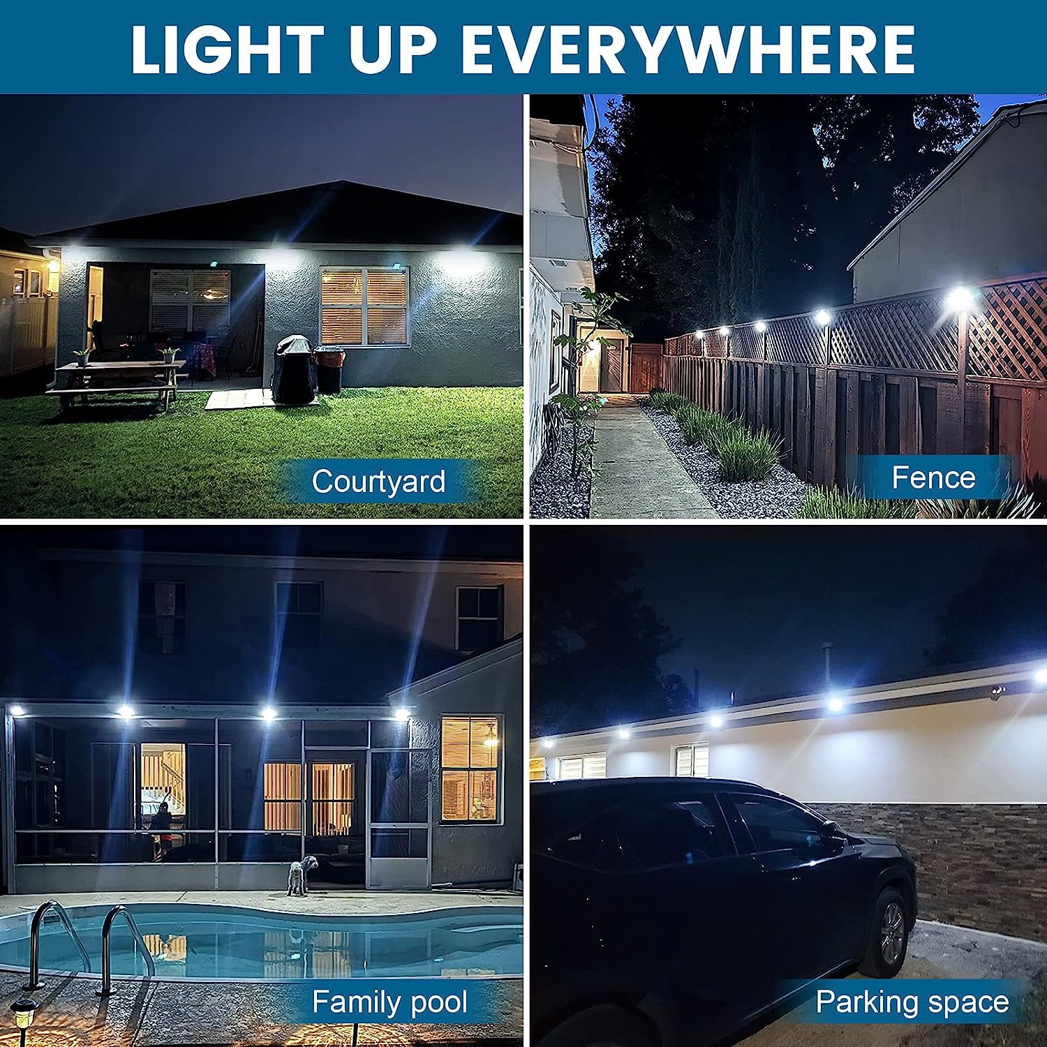 Solar Lights Outdoor Waterproof, LED Wireless Motion Sensor Outdoor Lights for Yard Garden Fence Deck Garage, 8Pack