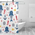 thumbnail image 2 of FREEAMG Home Decor Shower Curtain, Whales Seamless Pattern Waterproof Bath Curtain, Washable Fabric Decor Shower Curtains for Bathroom, 60x72 inch, 2 of 5