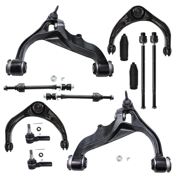 Detroit Axle - 12pc 4WD Front Control Arms w/Ball Joint Sway Bars Tie Rods Replacement for 2006-2008 Ram 1500