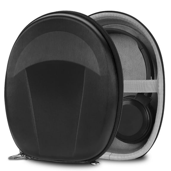 Geekria Headphones Shield Case Compatible with JVC HA-S20BT/S35BTB/S65BNB/XP50BT, Replacement Protective Hard Shell Travel Carrying Bag with Cable Storage (Black)