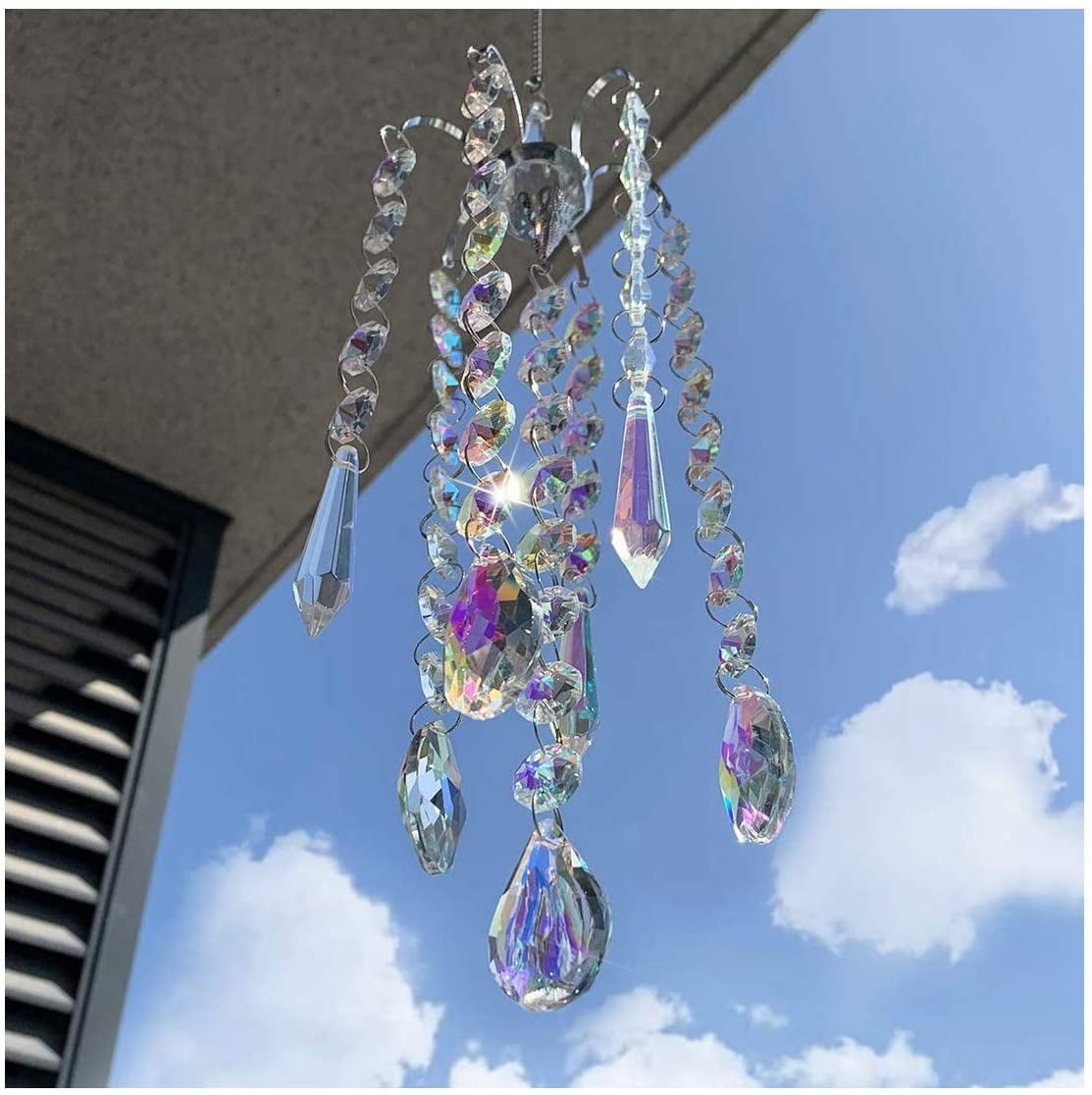Heart Shaped H&D HYALINE & DORA Tree of Life Crystal Suncatchers Crystal Drop Prism Rainbow Maker Hanging for Home Garden Decoration 