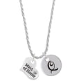 thumbnail image 1 of Delight Jewelry Silvertone Large Maid of Honor Heart Silvertone Script Initial Disc - Q - Charm Necklace, 20"+3", 1 of 4