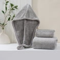 thumbnail image 4 of Bath Towel SetMicrofiber Towel Set3-Piece Bathroom Towel Collection Quick-Dry Absorbent for Gym Hotel Spa(Gray), 4 of 7
