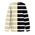 thumbnail image 4 of UTSJKR Womens Casual Print Sweatshirts Color Block Striped Crew Neck Blouses Daily Vacation Loose Fit Basic Pullover Sweatshirts Tops Long Sleeve Tunic Tops 2024 Fashion Beige XXL, 4 of 4