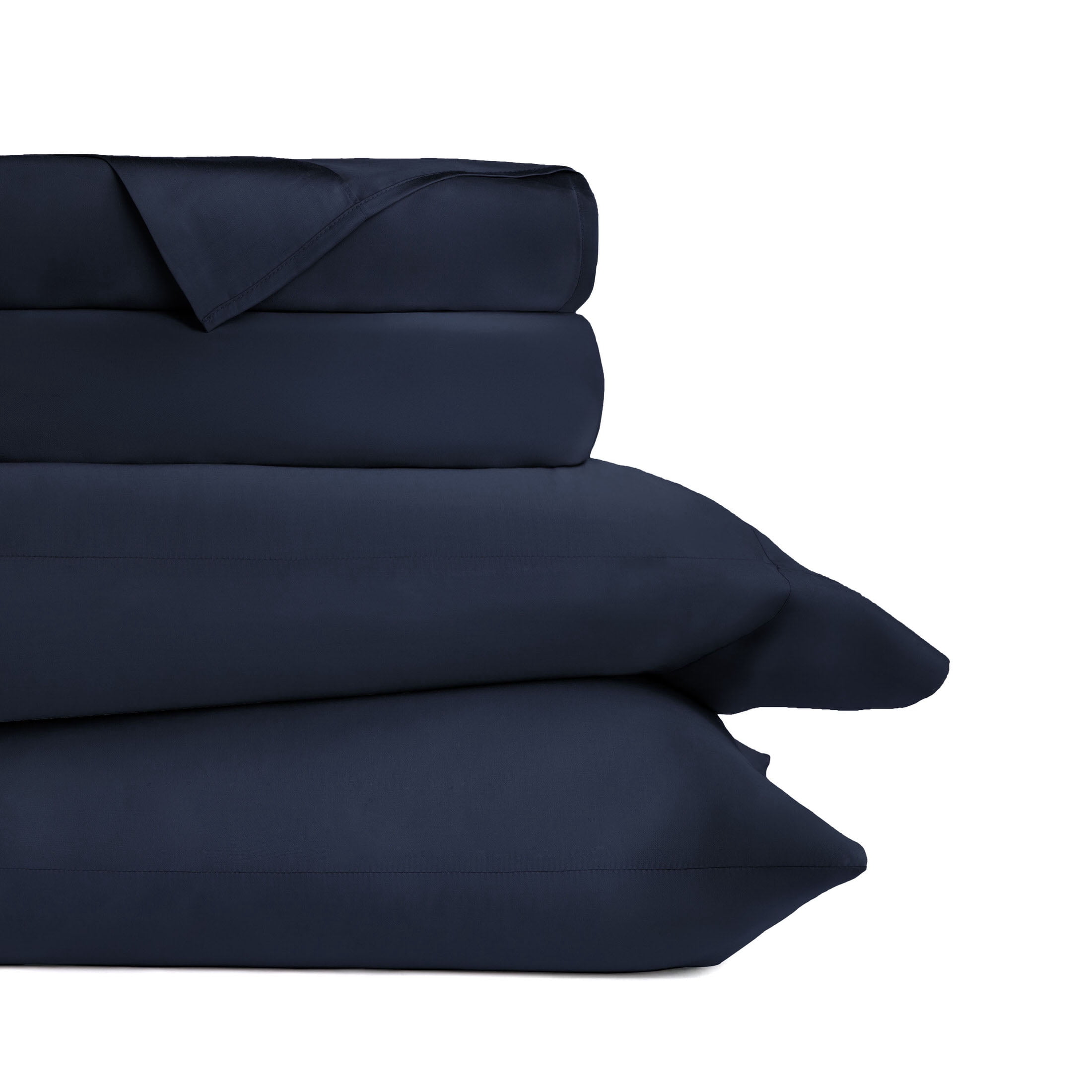 Noble Linens Rayon from Bamboo 4 Piece Luxury Bed Sheet Set, Navy, California King