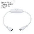 thumbnail image 2 of Unique Bargains Micro-USB Extension Cable with ON/Off Switch Female to Male Extension Power Cords Adapter White 2 Pack, 2 of 5